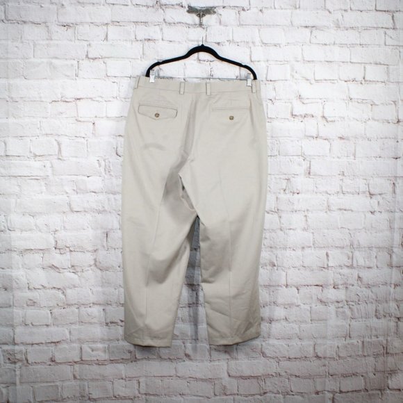 LL Bean Tan Natural Fit Plain Front Wrinkle-Free Double L Chinos Size 36 - Picture 7 of 8